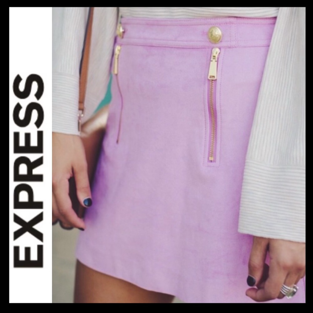 NWOT Express Faux Suede Mini Skirt